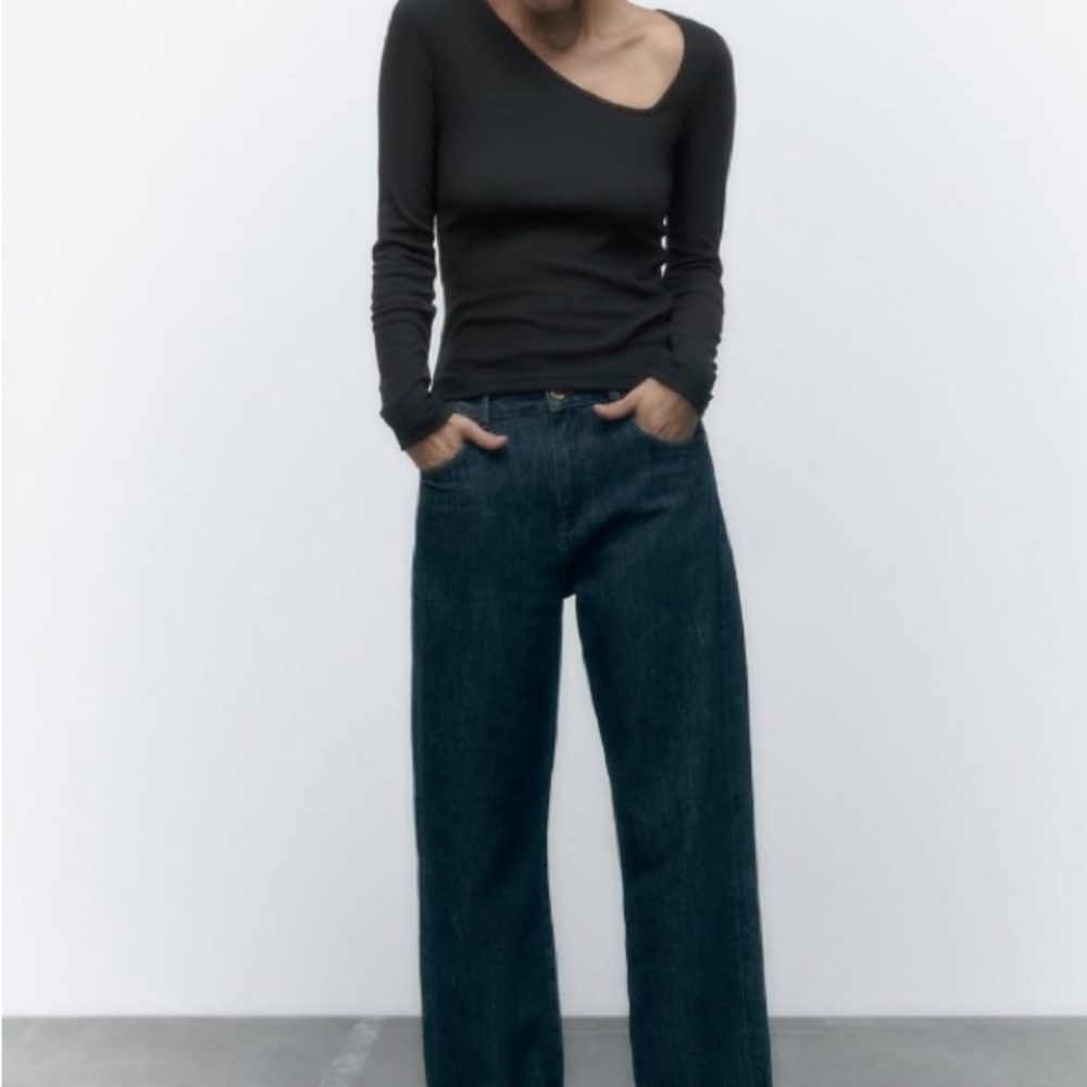 Zara Asymmetrical Comfort Gray Shirt